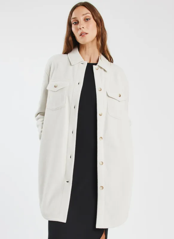 Hygge Fleece Long Shirt Jacket sold by Kit and Ace