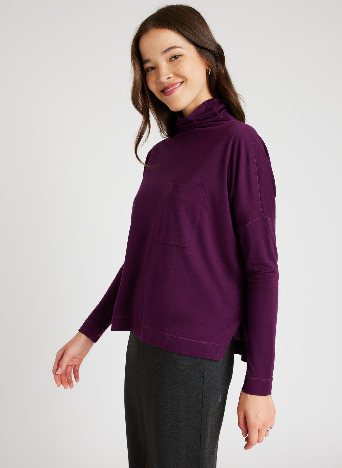 Merino Turtleneck Long Sleeve Tee sold by Kit and Ace product image thumbnail 18
