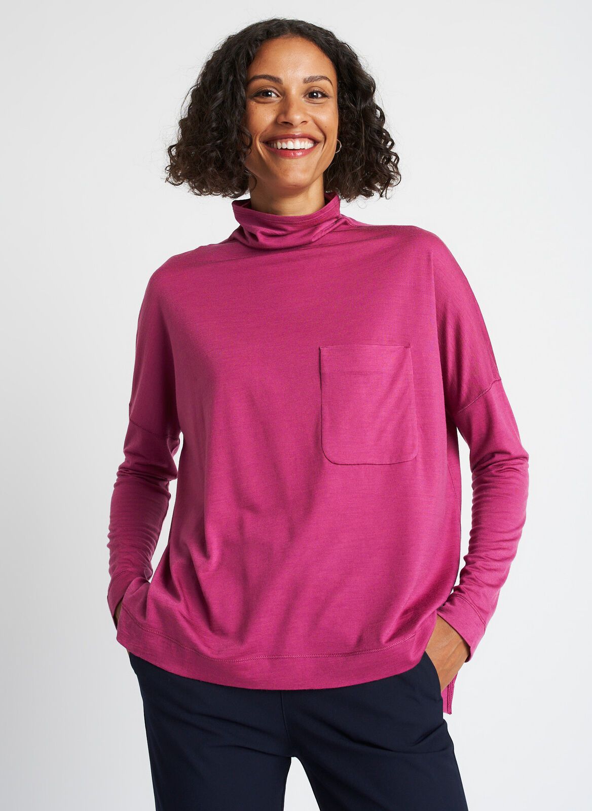 Merino Turtleneck Long Sleeve Tee sold by Kit and Ace product image thumbnail 13