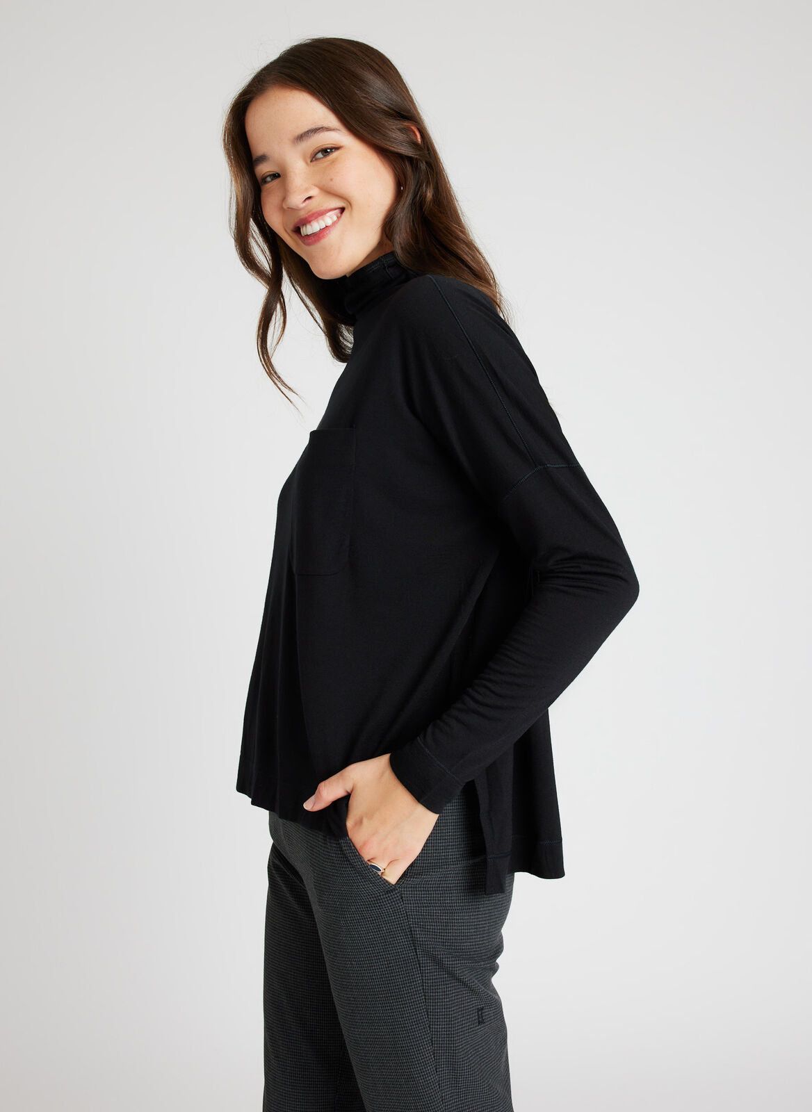 Merino Turtleneck Long Sleeve Tee sold by Kit and Ace product image thumbnail 6