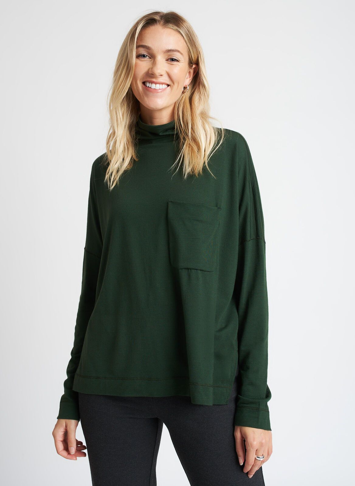 Merino Turtleneck Long Sleeve Tee sold by Kit and Ace product image thumbnail 9
