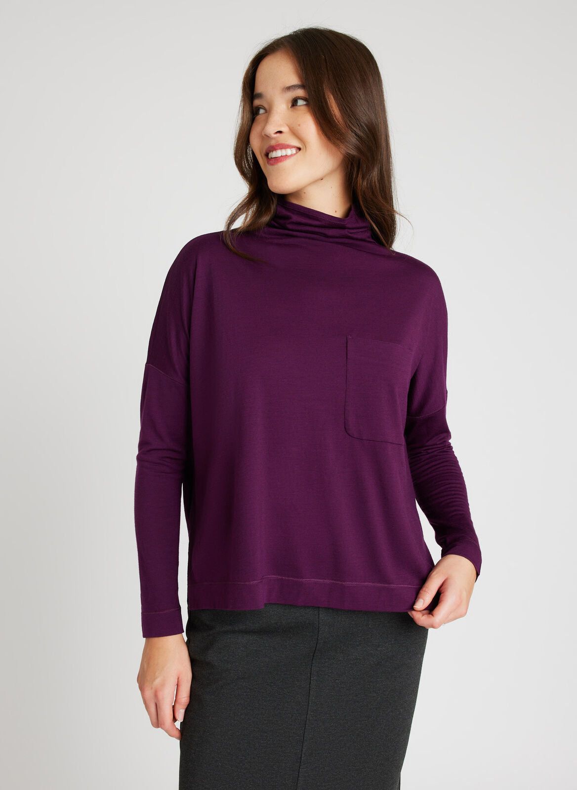 Merino Turtleneck Long Sleeve Tee sold by Kit and Ace product image thumbnail 17