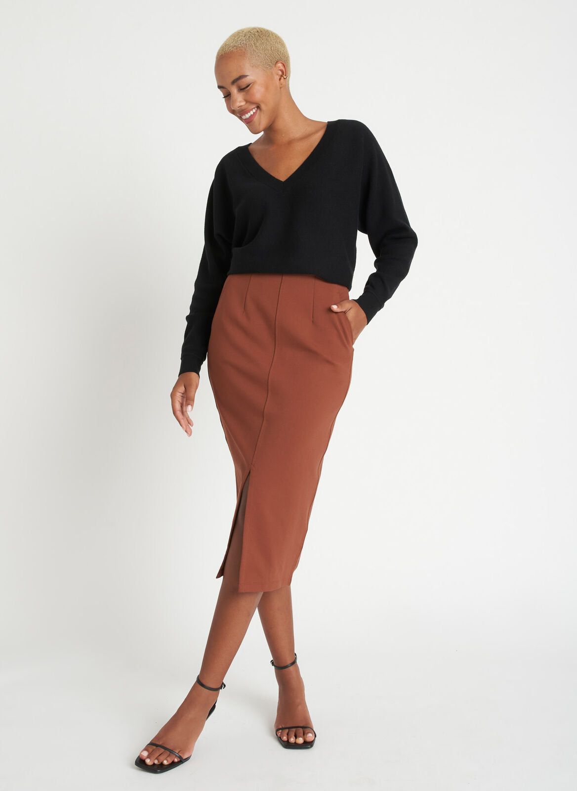 Serenity Double Knit Pencil Skirt sold by Kit and Ace product image thumbnail 15