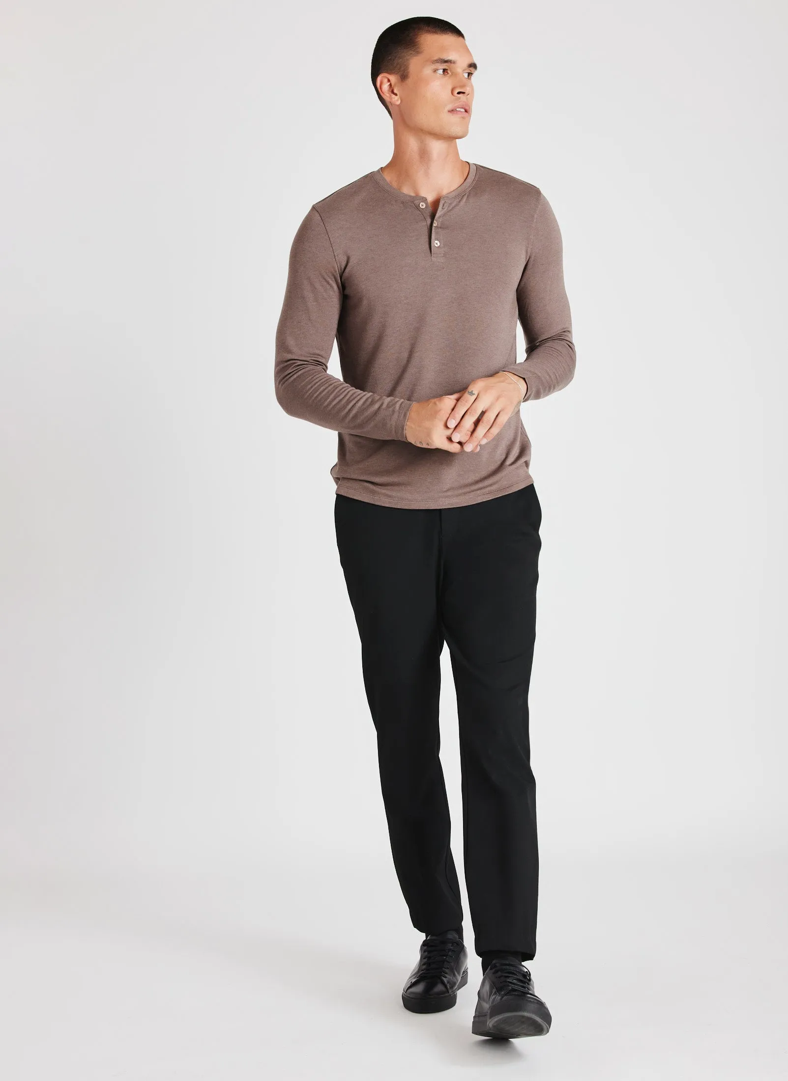 Upgraded Long Sleeve Henley Tee sold by Kit and Ace product image thumbnail 5