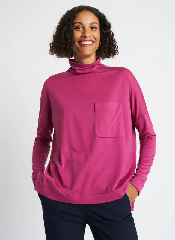 Merino Turtleneck Long Sleeve Tee sold by Kit and Ace