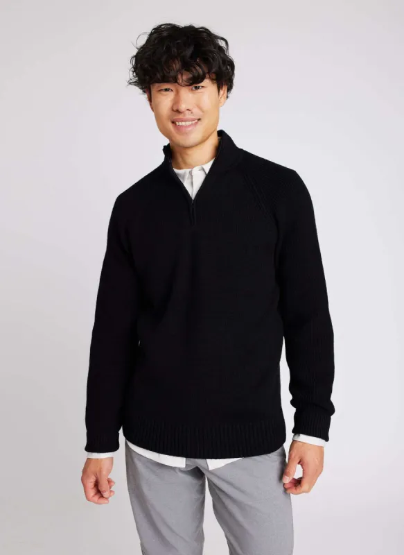 Chunky Quarterzip Merino Sweater sold by Kit and Ace