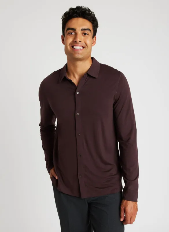 Merino Jersey Button-Up Shirt sold by Kit and Ace