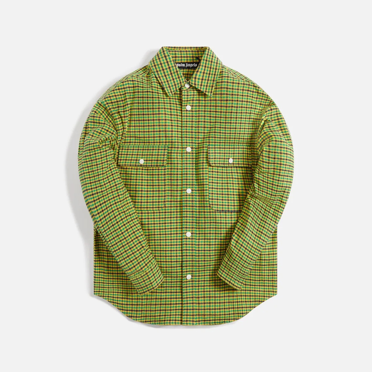 Palm Angels Micro Check Overshirt - Yellow / Black | Parallel