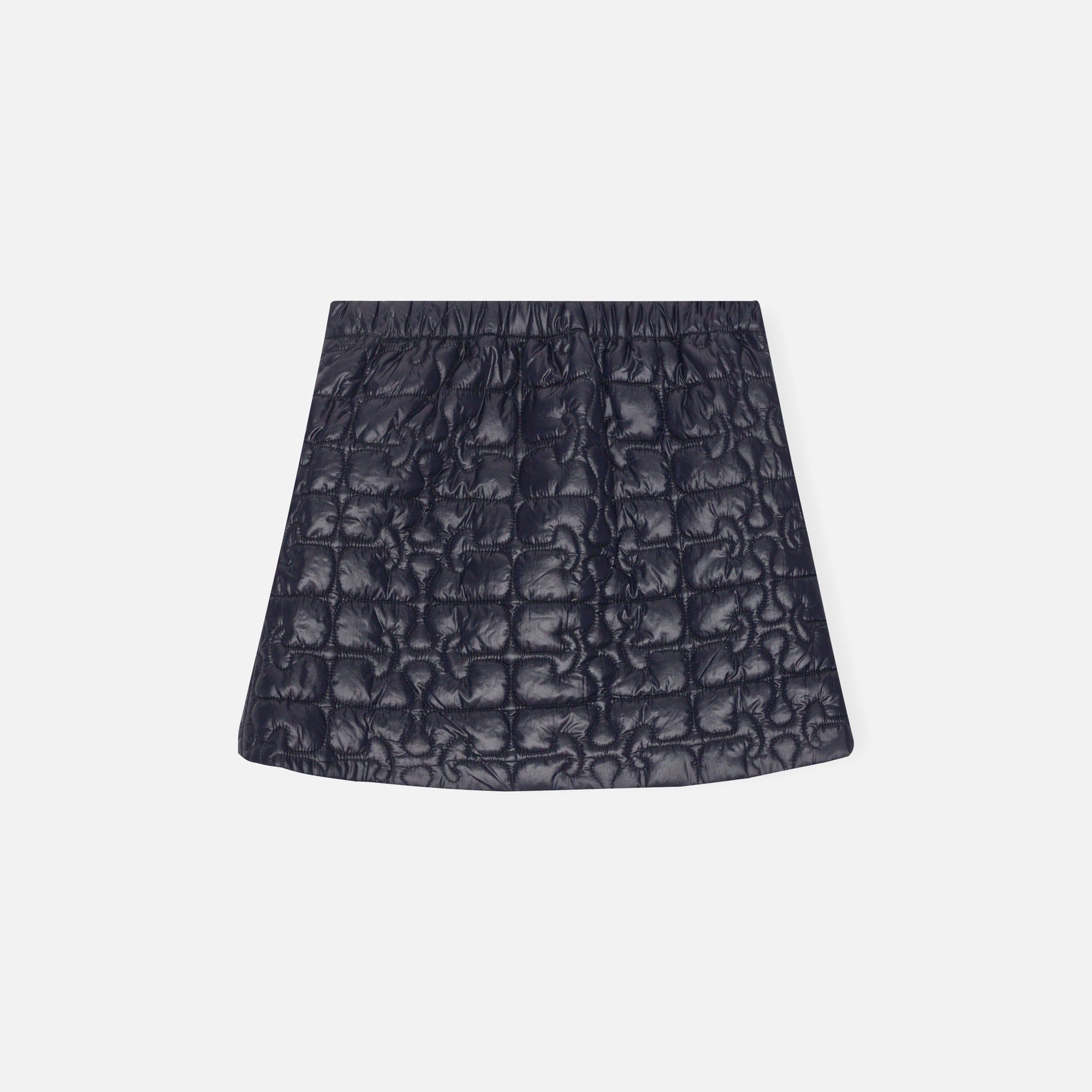 Ganni Shiny Quilt Mini Skirt - Sky Captain sold by Kith