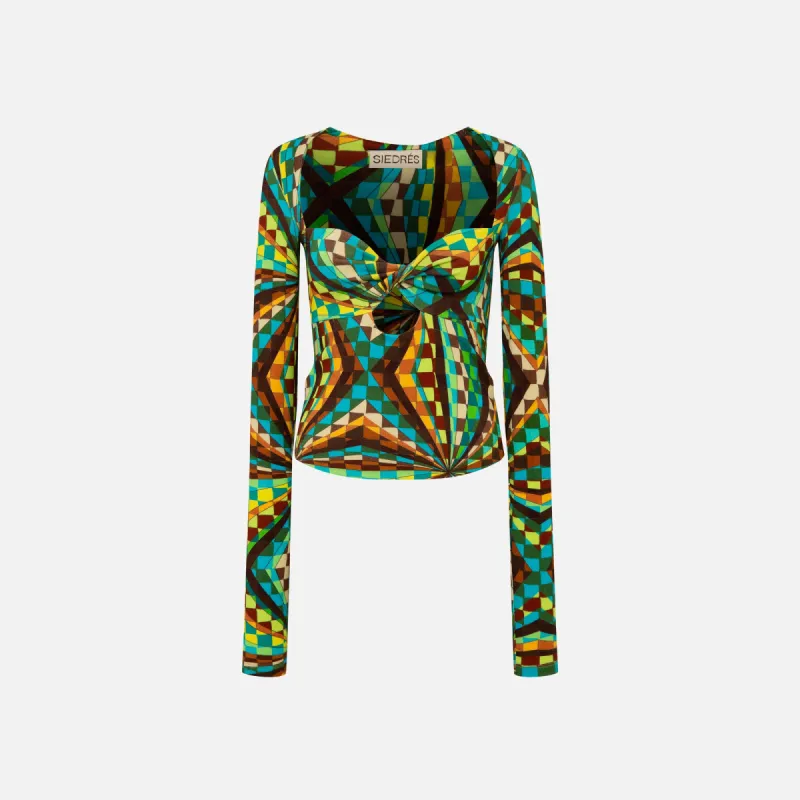 Siedres Divy Printed Knot Front Top - Multi sold by Kith