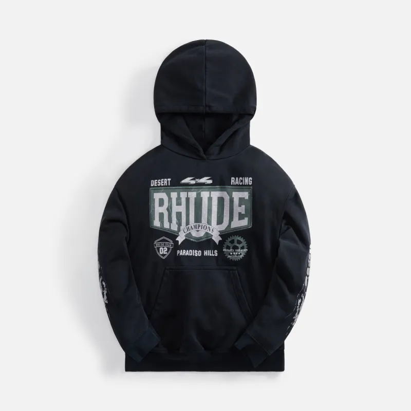Rhude 4X4 Hoodie - Vintage Black sold by Kith