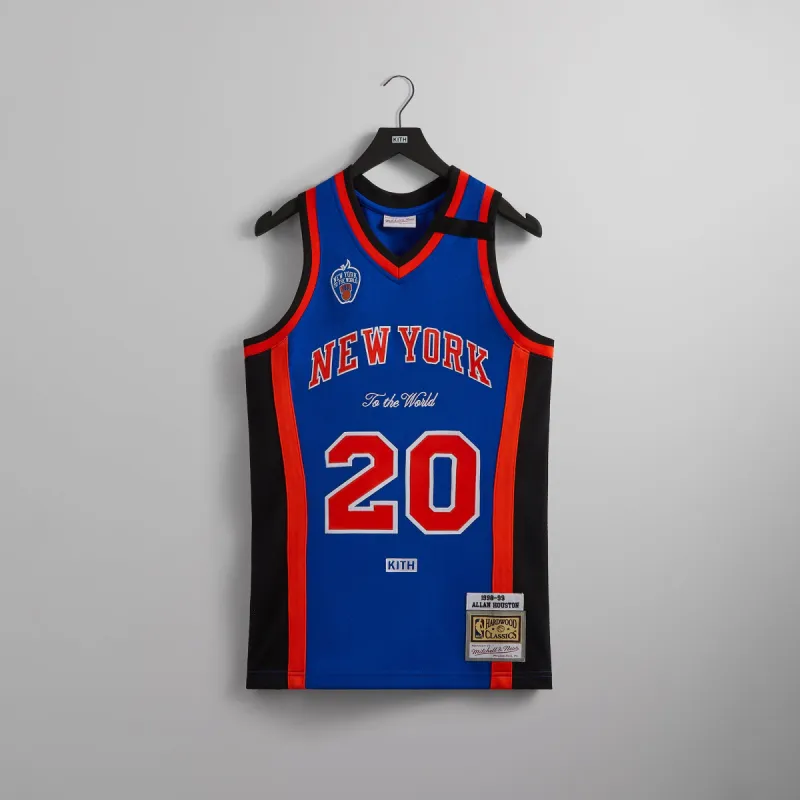 Kith and Mitchell & Ness for the New York Knicks Allan Houston Jersey - Knicks Blue / Knicks Orange sold by Kith