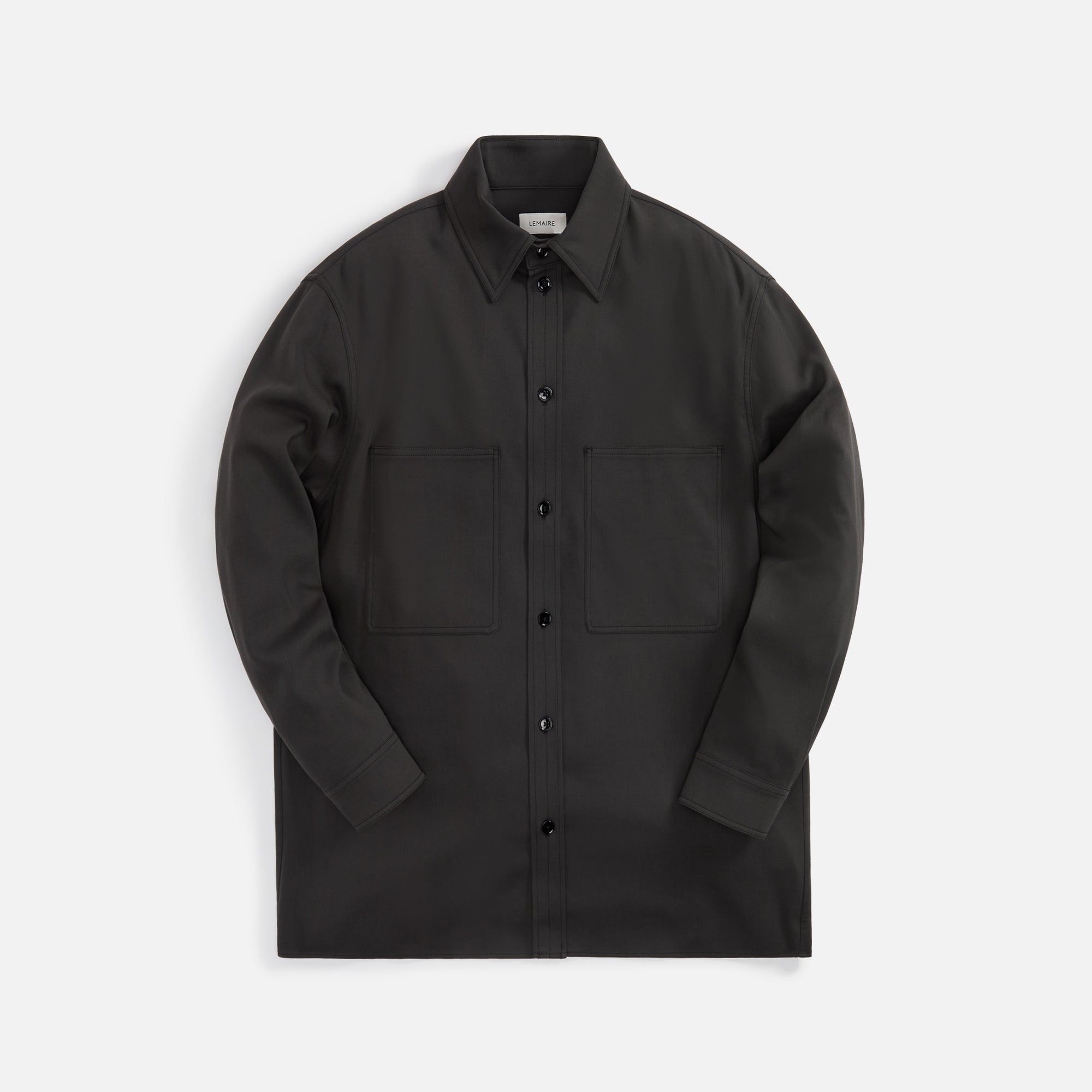 Lemaire Straight Collar Shirt - Ash Black sold by Kith