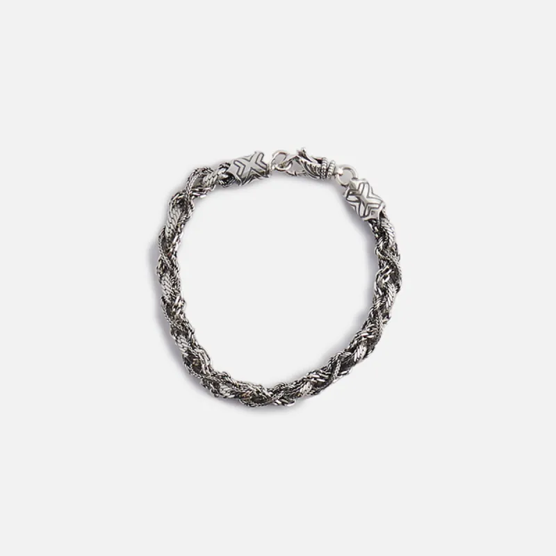Emanuele Bicocchi Small Round Braid Bracelet - Silver | Parallel