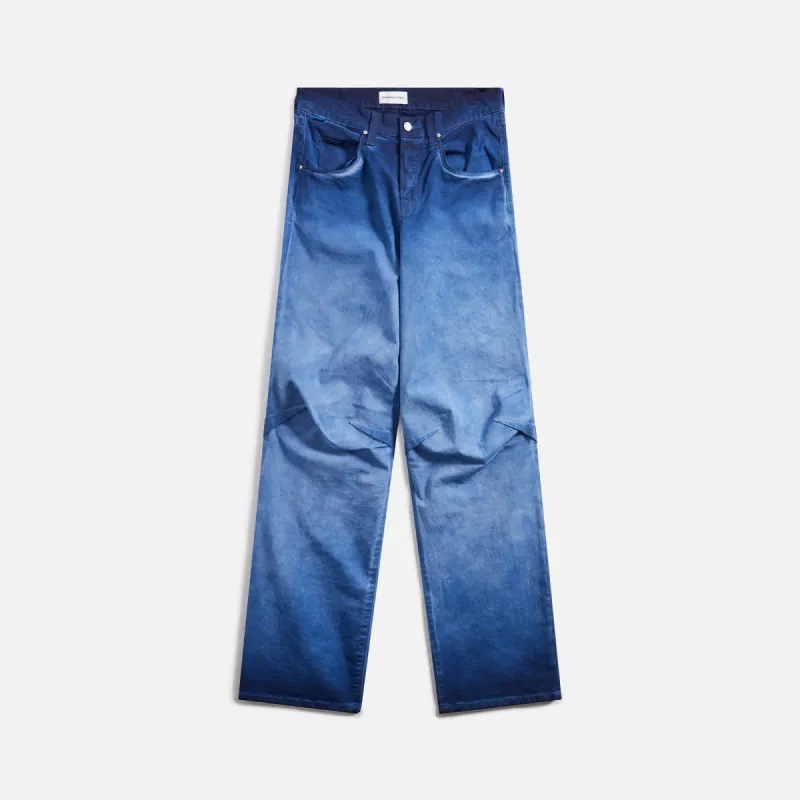 Auralee Hard Twist Cotton Silk Viyella Slacks - Dark Navy