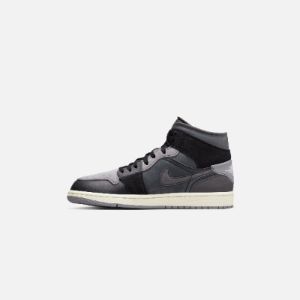 Nike Air Jordan 1 Mid SE Craft “Inside Out” - Black / Light Graphite / Sail / Cement Grey sold by Kith