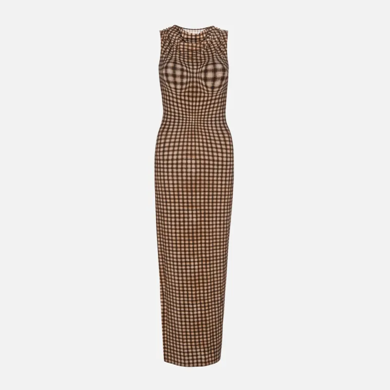 Miaou Selena Dress - Warped Plaid sold by Kith
