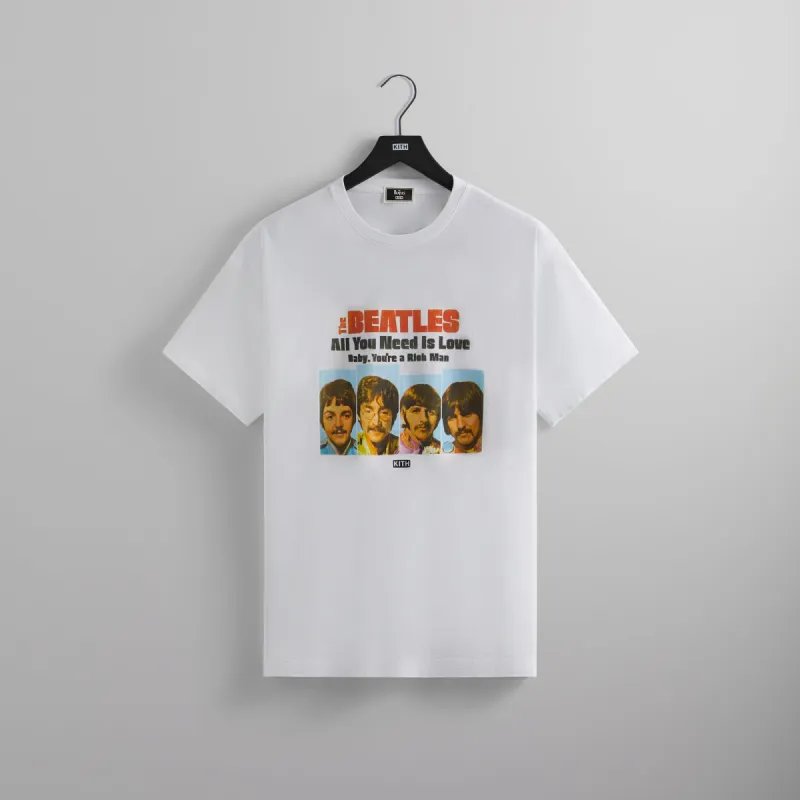 Kith for The Beatles All You Need is Love V Tee - White sold by Kith
