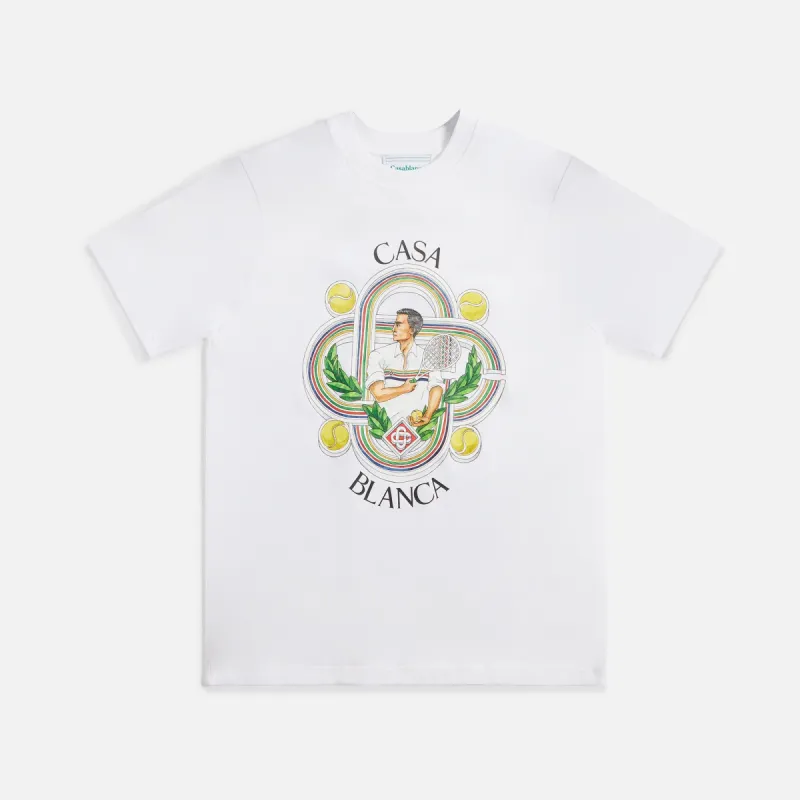 Casablanca Le Joueur Printed Tee - White sold by Kith