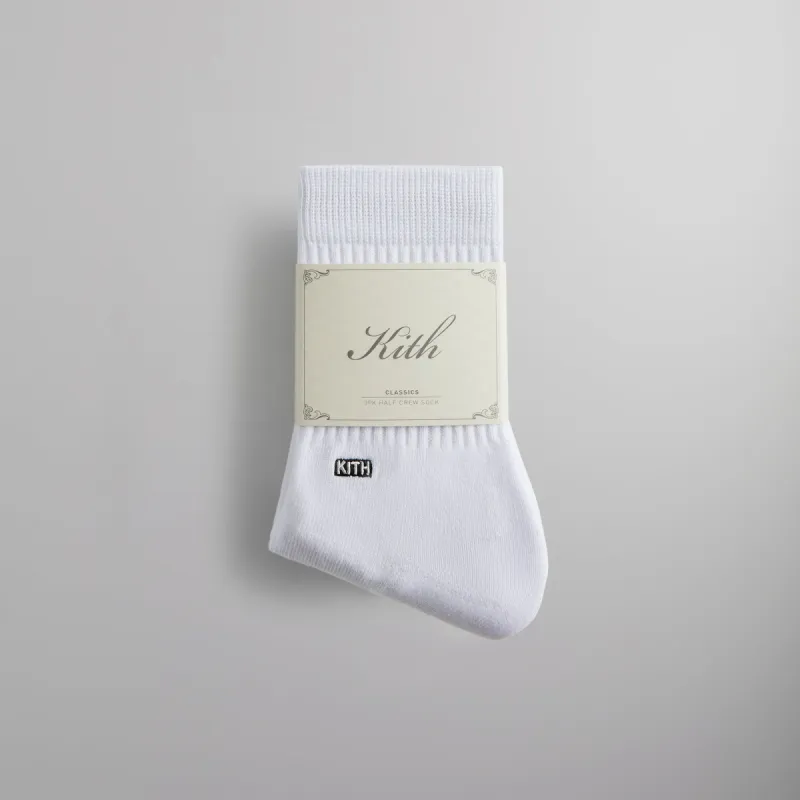 Kith Classic Half Crew 3 Pack Socks - White sold by Kith