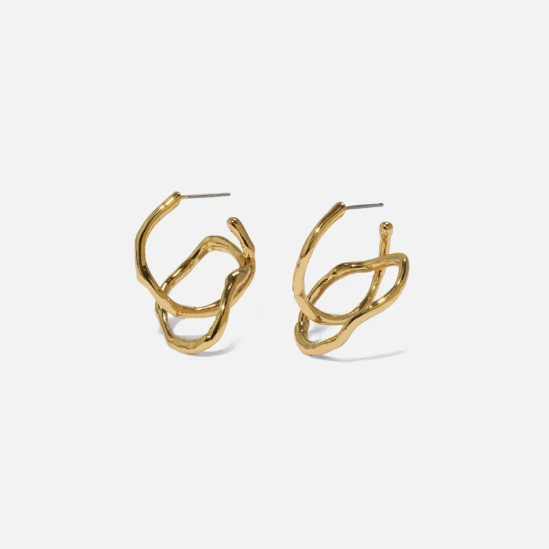 Alexis Bittar Twisted Interlock Hoop Earrings - Gold sold by Kith