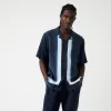 Kith Border Stripe Thompson Camp Collar Shirt - Nocturnal sold by Kith