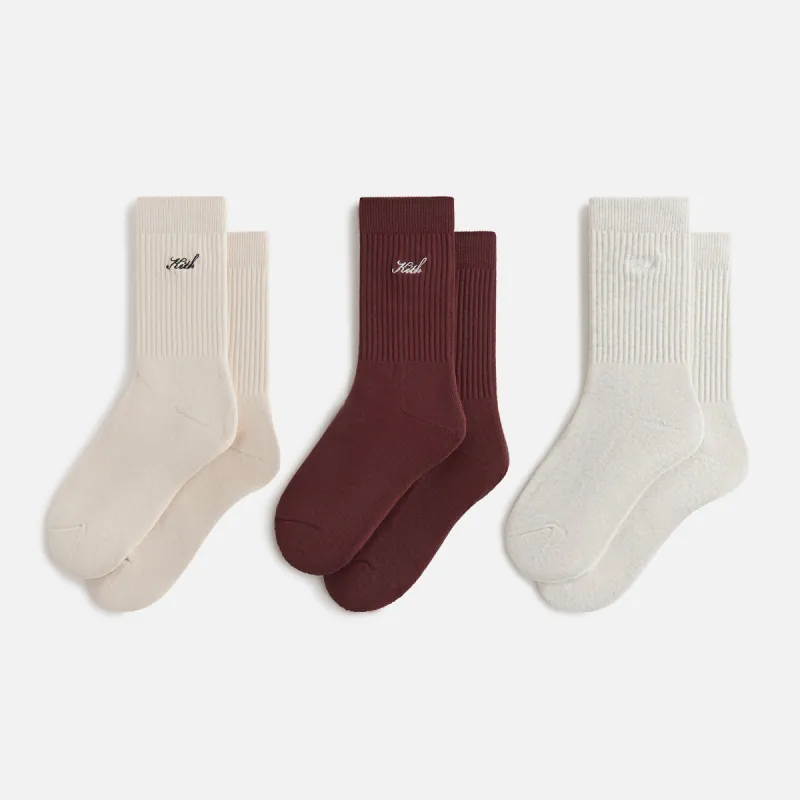 Kith Women Script Classic Crew Socks 3-Pack - Multi sold by Kith
