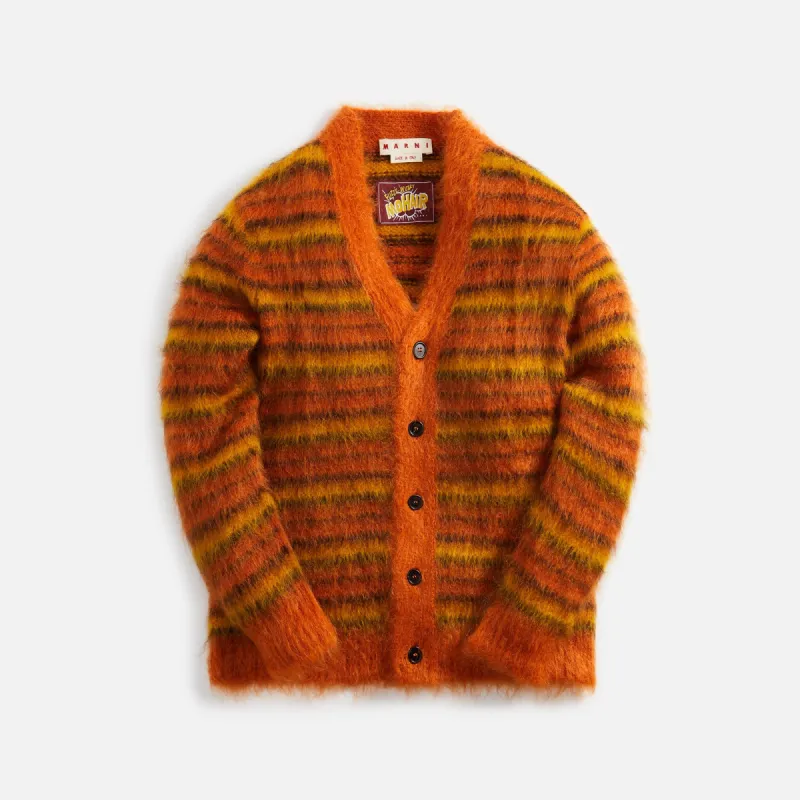 Marni V-Neck Long Sleeve Cardigan - Lobster sold by Kith