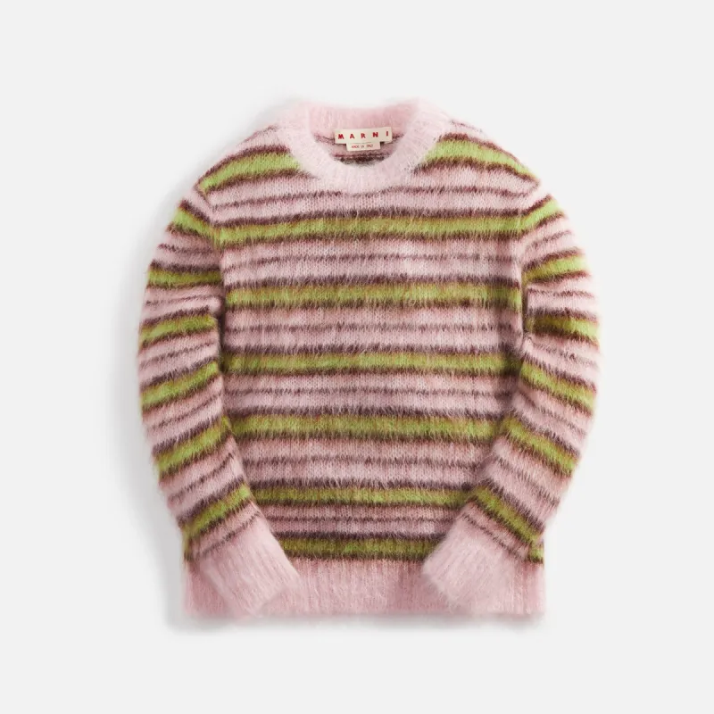 Marni Mix Yarn Mohair And Wool Crew Neck Long Sleeve Sweater - Apricot sold by Kith