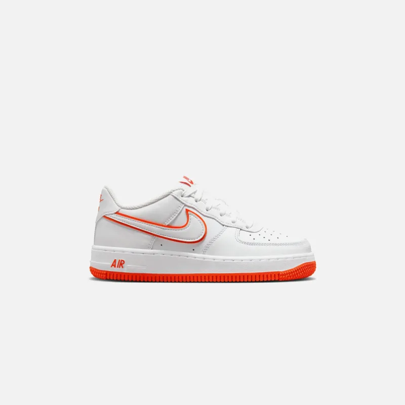 Nike GS Air Force 1 - White / White / Picante Red sold by Kith