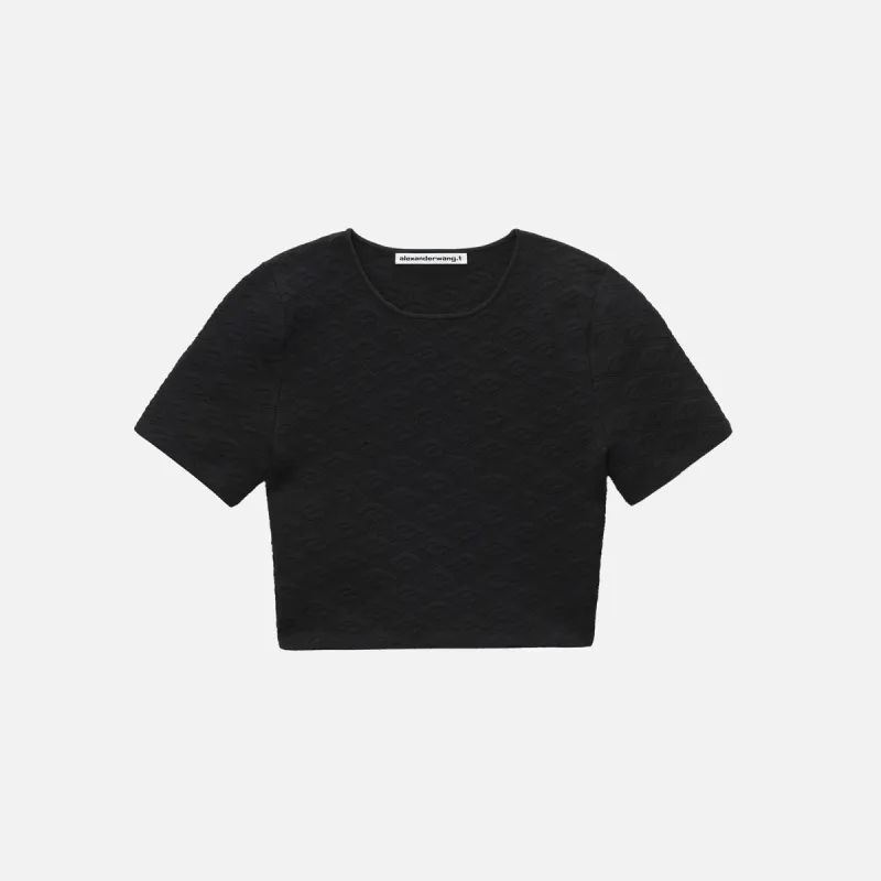 T by Alexander Wang Skewed Logo Jacquard Tee - Black sold by Kith