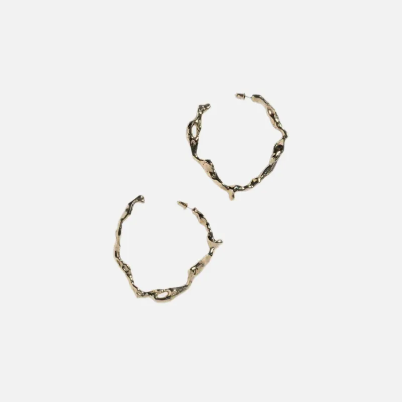 Faris Drip Hoop Earrings in 14K Gold-Plated - Bronze sold by Kith