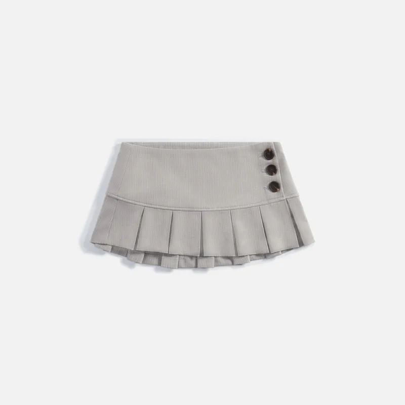 GUIZIO Pleated Micro Mini Skirt - Light Grey Plaid sold by Kith