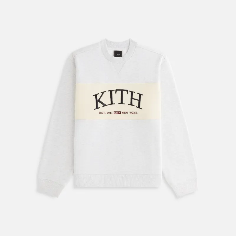 Kith Women Ashwin Panelled Crewneck - Light Heather Grey sold by Kith