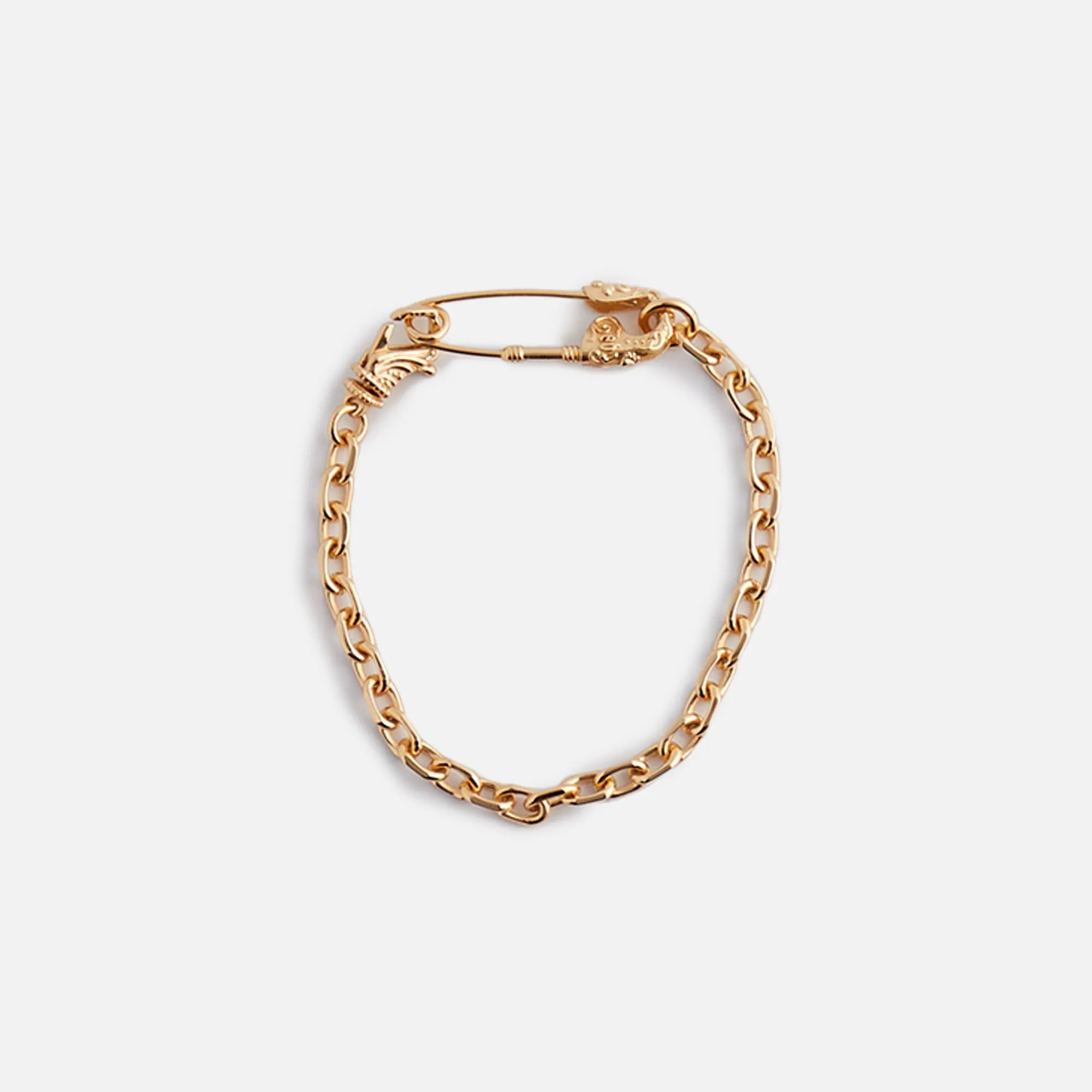 Emanuele Bicocchi Crest Safety Pin Bracelet - Gold sold by Kith