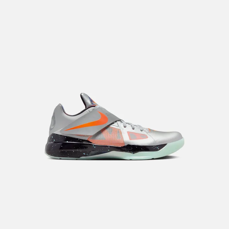 Nike KD IV - Metallic Silver / Total Orange / Dark Grey sold by Kith
