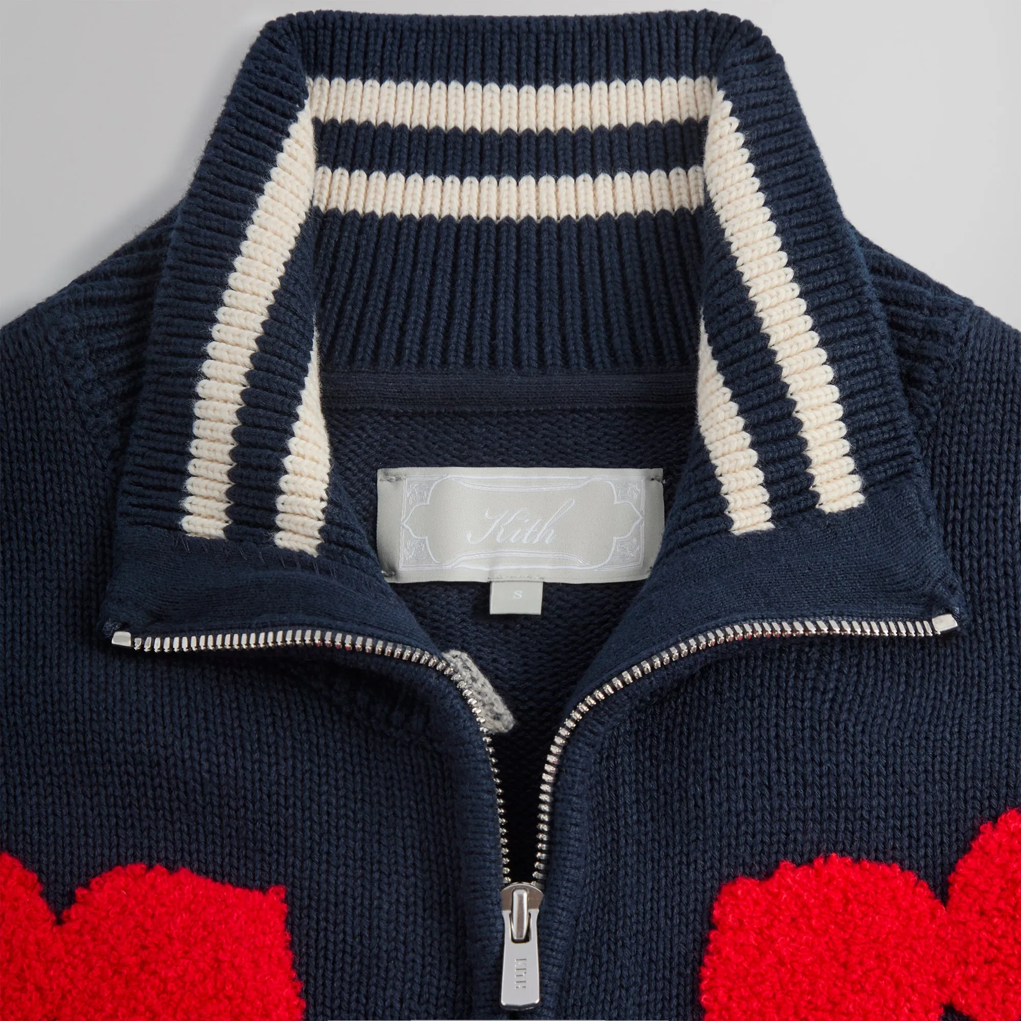 Kith Floral Crest Wyona Full Zip Sweater - Nocturnal sold by Kith product image thumbnail 4