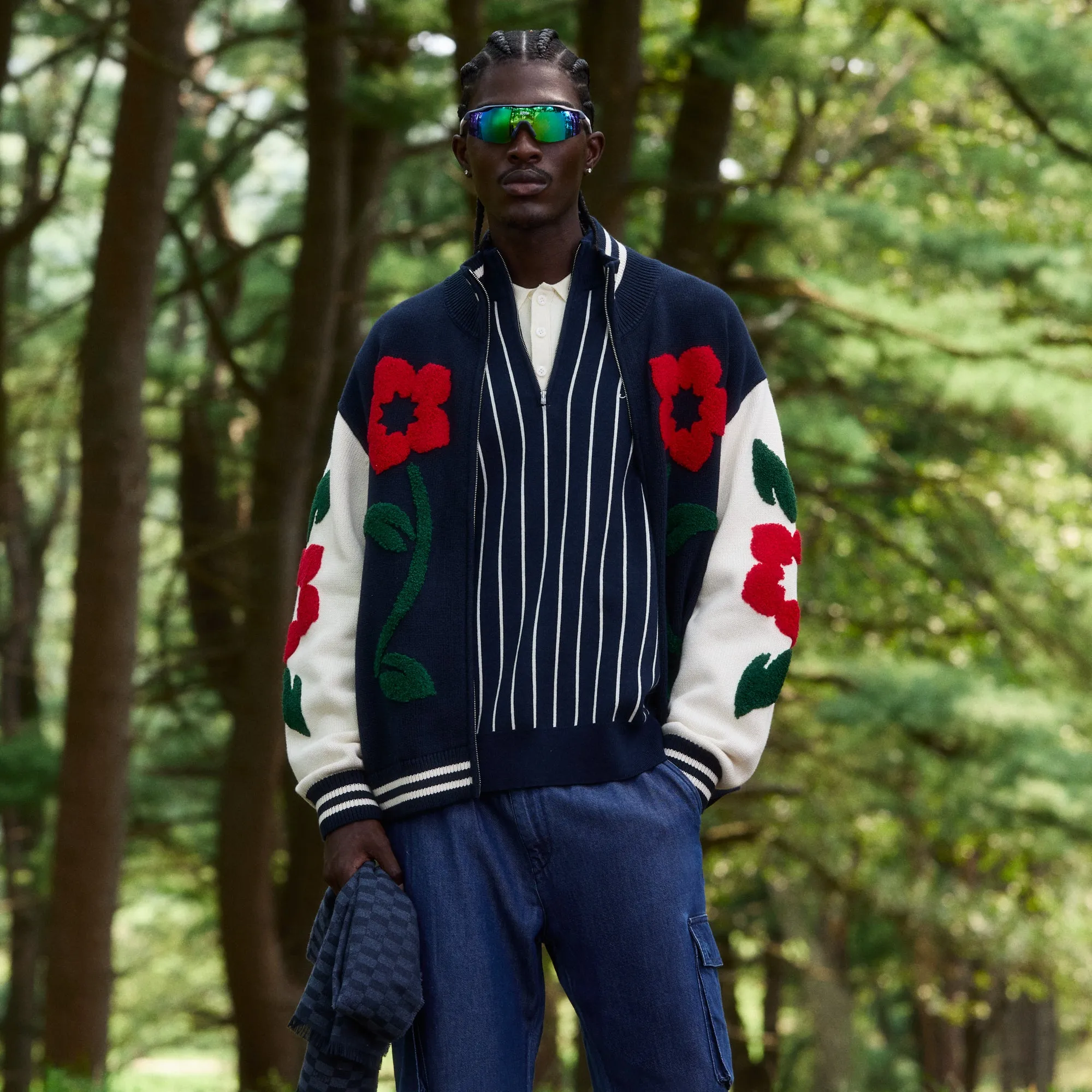 Kith Floral Crest Wyona Full Zip Sweater - Nocturnal sold by Kith product image thumbnail 2