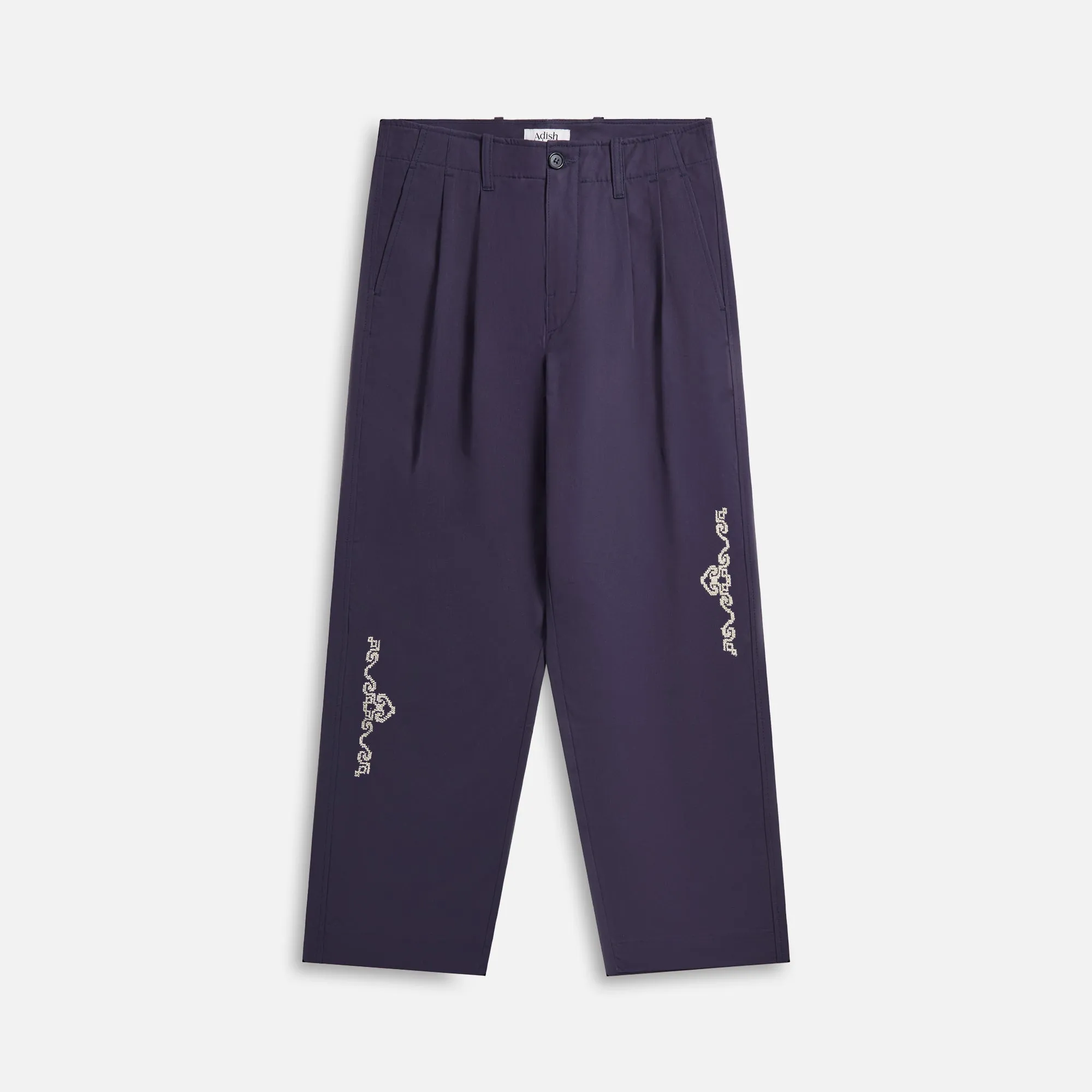 Adish Barwaz Maskor Cotton Drill Trousers - Navy sold by Kith