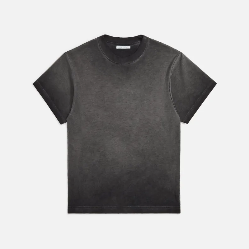 John Elliott Phoenix Oil Wash Cropped Tee - Black sold by Kith