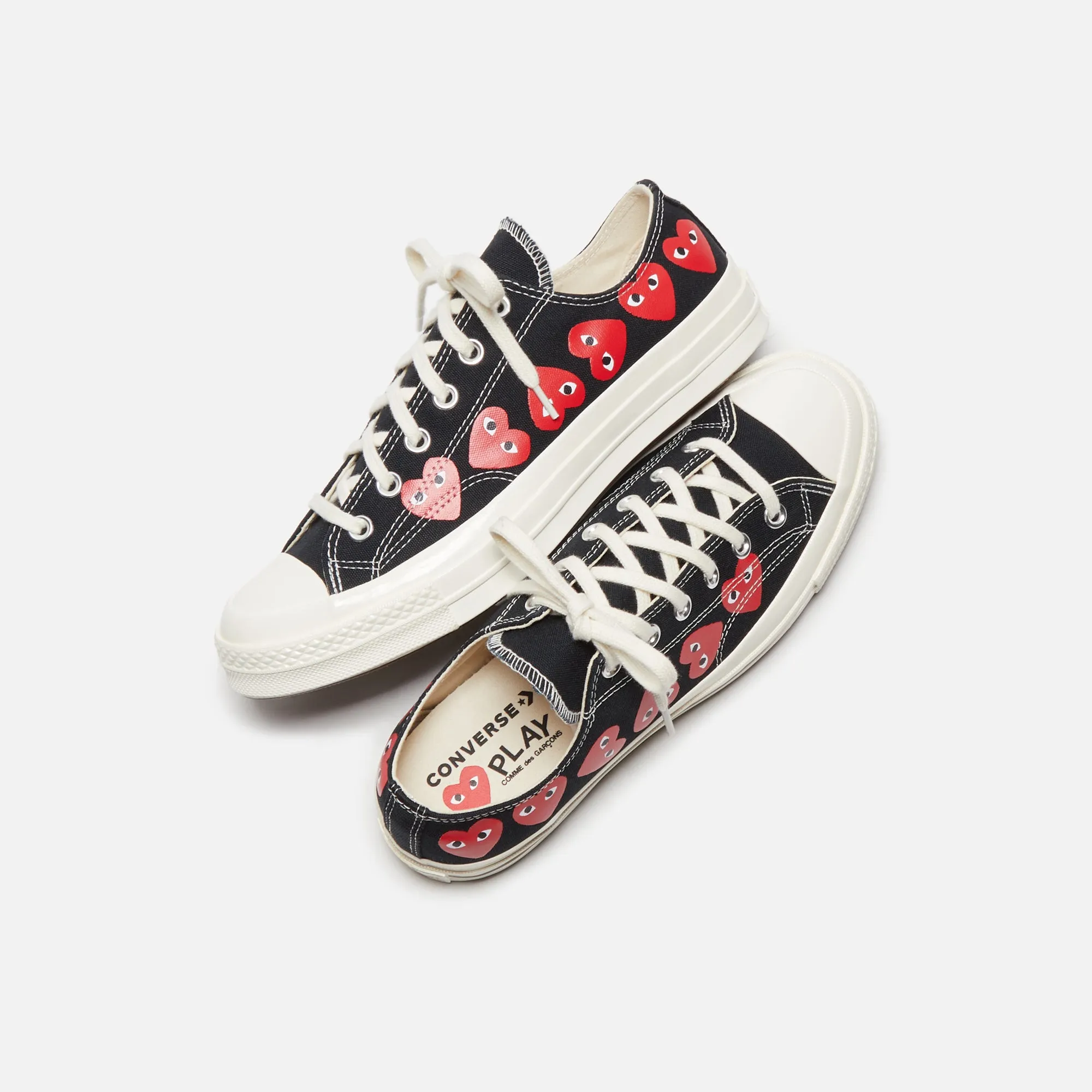 Comme Des Garçons Play x Converse Multi Heart Low Top - Black / Red sold by Kith product image thumbnail 4