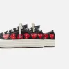 Comme Des Garçons Play x Converse Multi Heart Low Top - Black / Red sold by Kith