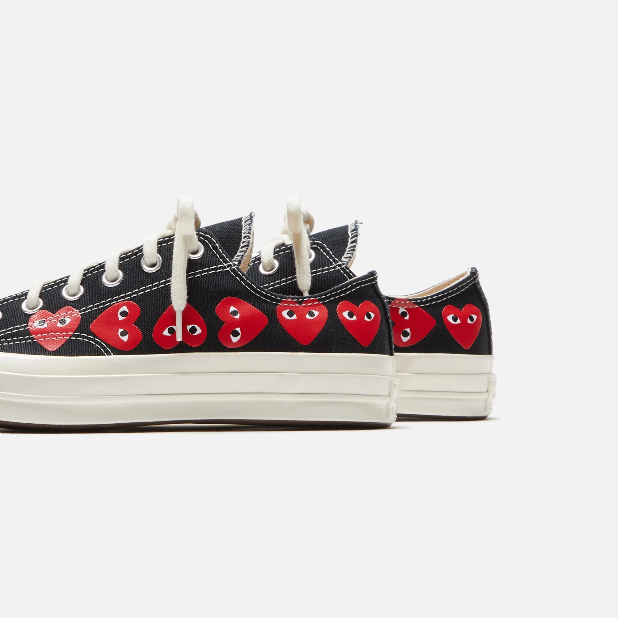 Comme Des Garçons Play x Converse Multi Heart Low Top - Black / Red sold by Kith product image thumbnail 3