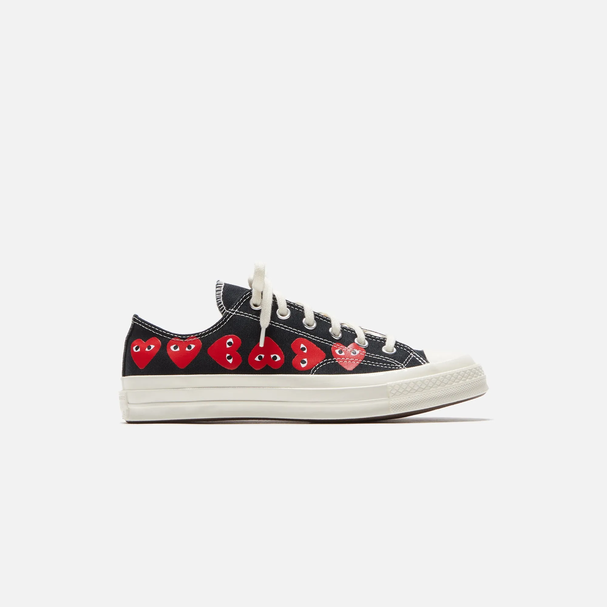 Comme Des Garçons Play x Converse Multi Heart Low Top - Black / Red sold by Kith