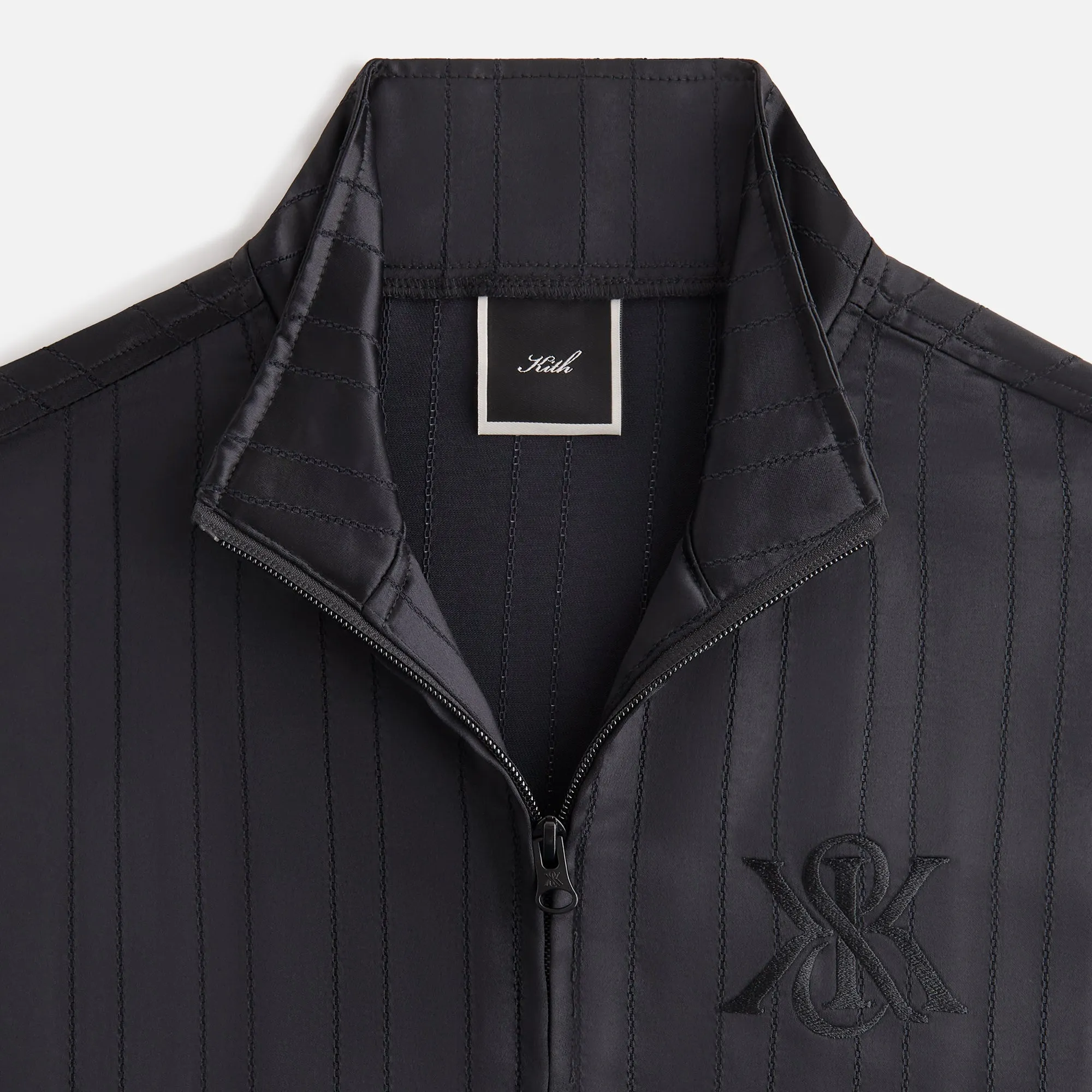 Kith Women Wrenley Satin Crest Track Jacket - Black sold by Kith product image thumbnail 4