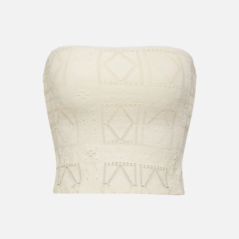 Frankies Bikinis Peace Patchwork Top - Angel Dust sold by Kith