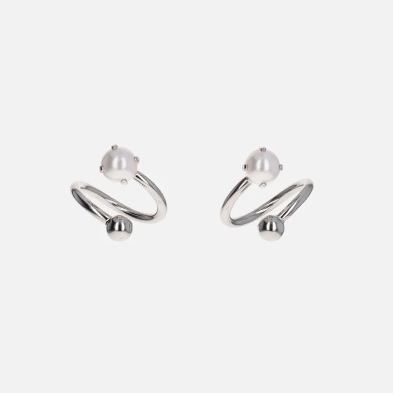 Justine Clenquet Gia Earrings - Palladium sold by Kith