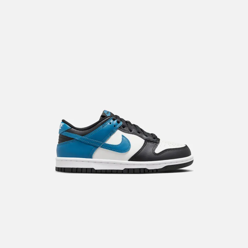 Nike GS Dunk Low - Summit White / Industrial Blue / Black / White sold by Kith