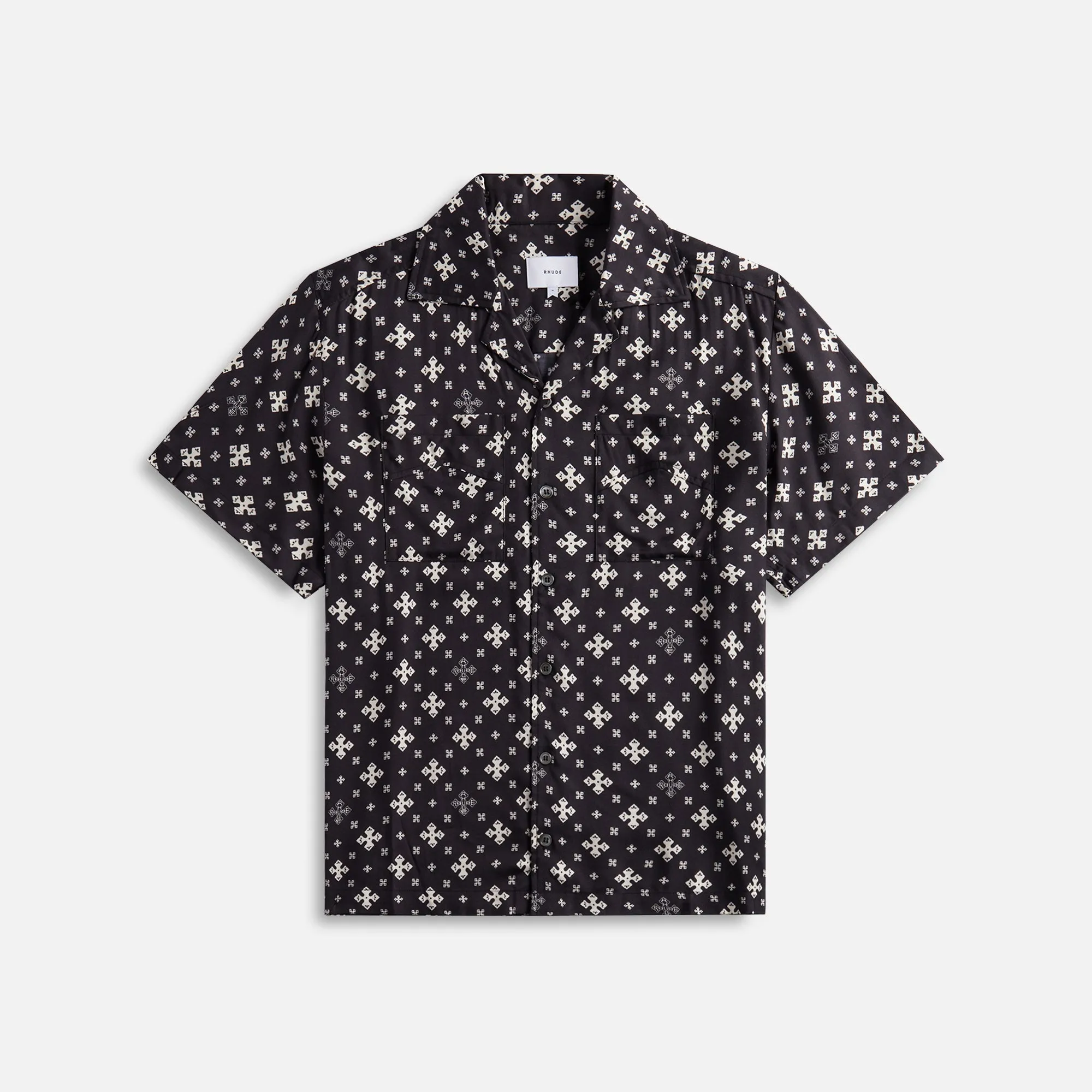 Rhude Cross Bandana Rayon Shirt - Black / White sold by Kith