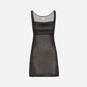 Miaou Ginger Dress - Black Monogram sold by Kith